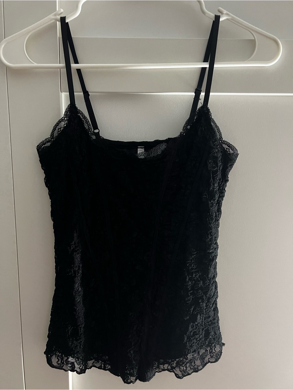 Charlotte Russe Black Lace Camisole with Adjustable Straps